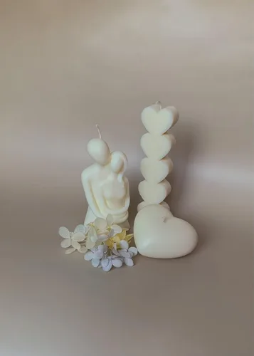 Miniatura 5 de 3 moldes de silicona para velas para el día de San Valentín, molde 3D romántico para amantes de los retratos, molde de corazón 3D y 5 cavidades