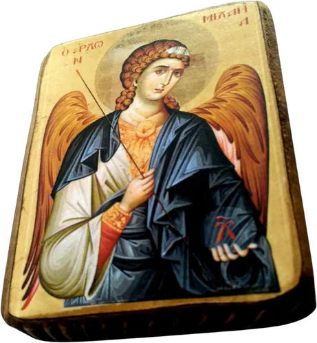 Miniatura 2 de Icono de madera griego cristiano ortodoxo madera del arcángel Miguel / A0