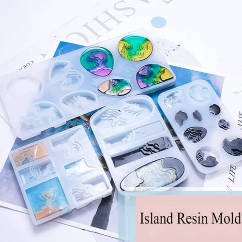 Miniatura 9 de 4 moldes para colgantes de resina isla, moldes de silicona oceánica para resina epoxi, moldes de resina de joyería para aretes, collares
