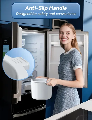 Miniatura 5 de Máquina de helados, máquina de helado de 1.5 cuartos de galón y máquina de yogur congelado, cuenco de congelador aislado de 1.5 cuartos de galón