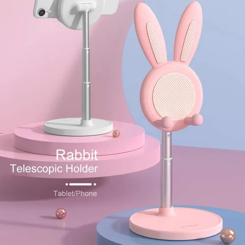 Miniatura 3 de OATSBASF Soporte ajustable para teléfono celular, soporte ajustable para teléfono con diseño de conejo, soporte para teléfono Kawaii, compatible