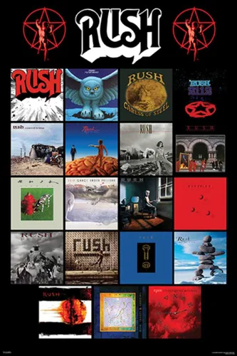 Pyramid America Rush Band - Póster de música rock clásico de 24 x 36 pulgadas para cocina, sala de estar y decoración estética de habitación