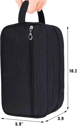 Miniatura 2 de Trawila Neceser de viaje para mujeres y hombres, organizador de maquillaje para cosméticos, artículos de tocador, herramientas de cepillos, Negro