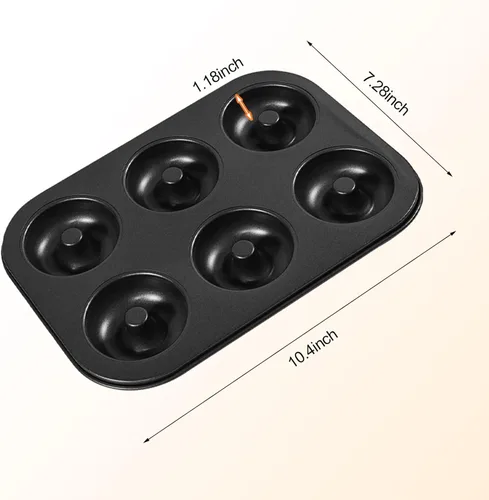 Miniatura 2 de Shudyear Molde para hornear de acero al carbono antiadherente para donas caseras y postres, 2