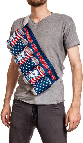 Miniatura 2 de Novedad USA Americana - Cinturón temático para sostener bebidas, cerveza