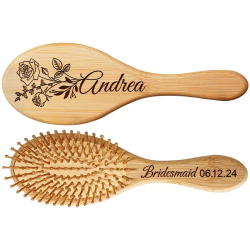 Miniatura 10 de Cepillo de pelo de bambú personalizado, peine con nombre personalizado para mujeres, regalos de cumpleaños de Navidad para mamá, esposa, abuela