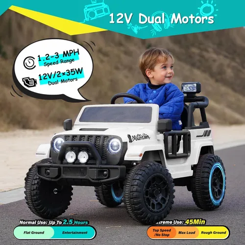 Miniatura 2 de Joywhale - camión para niños de 12V, vehículo eléctrico motorizado alimentado por batería para niños, con control remoto, suspensión de 4 ruedas