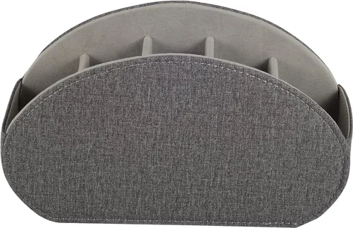 Miniatura 2 de Soporte para control remoto, organizador/caja para control remoto de TV con 5 compartimentos, organizador de mesita de noche para controlador, Gris