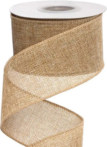 Miniatura 12 de Ribbli Cinta con alambre de arpillera azul bebé, 2-1/2 pulgadas x 10 yardas continuas, cinta de borde con alambre para lazo grande, corona