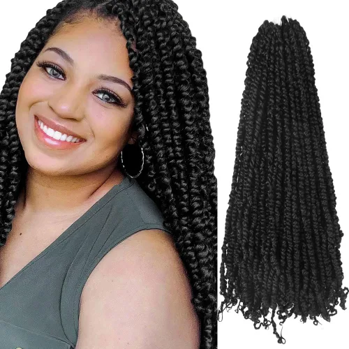 Miniatura 34 de BOHOBABE Cabello de Ganchillo Pre-retorcido Passion Twist de 14 Pulgadas Cabello Corto Ombré Gris Pre-enrollado de Ganchillo Passion Twist para Gris
