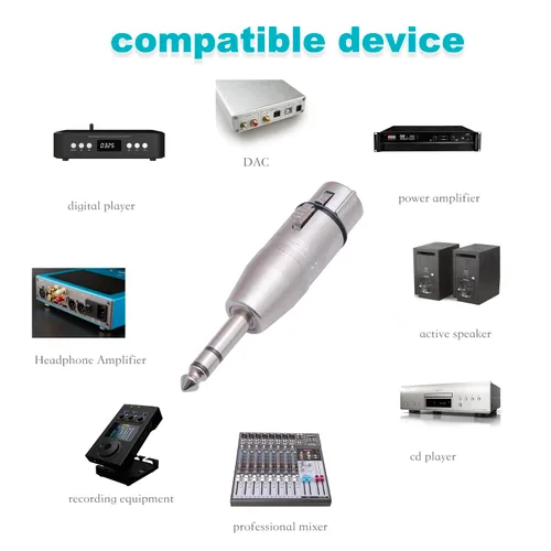 Miniatura 3 de Smithok Paquete de 4 adaptadores XLR hembra a TRS de 1/4 pulgadas, adaptadores XLR hembra equilibrados a adaptadores macho de 0.250 in