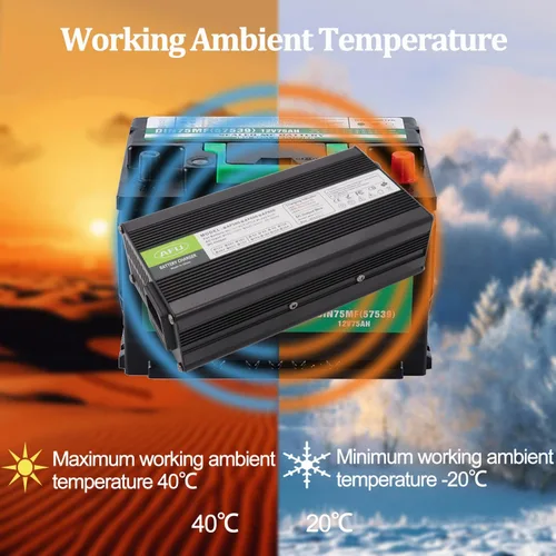 Miniatura 5 de 72V 5A Cargador 82.8V Cargador de batería de plomo ácido para 72V Batería de plomo ácido con ventilador de refrigeración (enchufe CC C13 N+L)