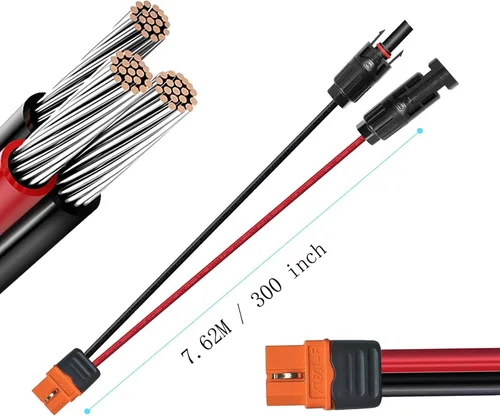 Miniatura 4 de Cable de extensión solar a XT60i 10AWG XT60I-F 6mm2, cable solar compatible con estación de energía portátil de 9.8 ft (10 AWG 10 pies)