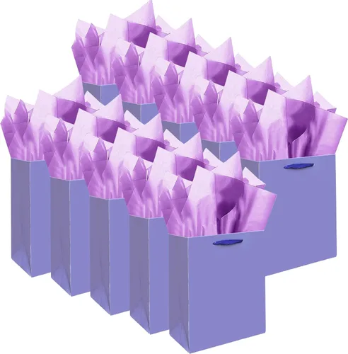 Miniatura 9 de qiqee 10 mini bolsas de regalo color verde frijol con asas de papel de seda de 6.3 x 4.7 x 2.4 pulgadas, tamaño pequeño para regalos de fiesta
