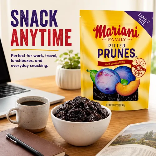 Miniatura 5 de Mariani Ciruelas pasas sin hueso Frutas secas Aperitivo saludable, vegano y sin gluten para niños y adultos Sin azúcar añadido 32 onzas