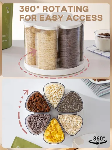 Miniatura 2 de LivLab Mker Dispensador de arroz de 5 a 10 libras, dispensador giratorio de cereales para despensa, recipientes pequeños de almacenamiento