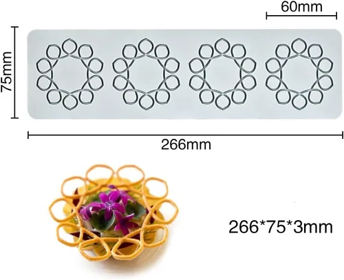 Miniatura 2 de Molde de encaje de silicona para fondant de flores 3D, tapete comestible de azúcar, tapete de encaje de impresión de fondant, tapete de encaje