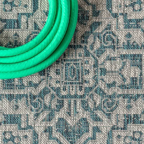 Miniatura 22 de Eyely BMS101D-28 - Alfombra de pasillo con textura de medallón de Santa Mónica Slesi, para interiores y exteriores, estilo costero, bohemio, Gris