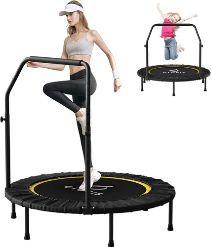 CLORIS Trampolín plegable de 40 pulgadas con mango de espuma ajustable, con funda acolchada segura, el mejor regalo.