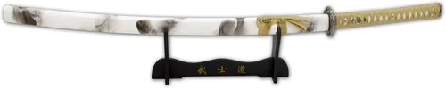 Miniatura 8 de Snake Eye Tactical Espadas katana-samuráis japonesas clásicas T-10 de acero con soporte de madera resistente