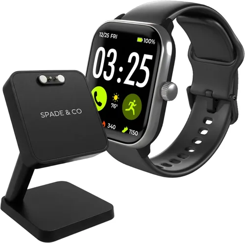 Miniatura 4 de Spade & Co Paquete de 4 relojes inteligentes de salud con base de carga, monitor de frecuencia cardíaca, sueño y SpO2, podómetro, batería de más