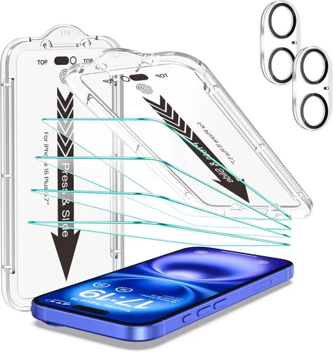 Miniatura 24 de EZ-GLAZ - Paquete de 4 + 2 protectores de pantalla de privacidad para iPhone 13 [6.1 pulgadas] con protector de lente de cámara