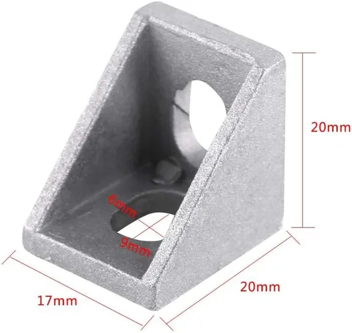 Miniatura 2 de 10 piezas 2020 soporte de esquina de aleación de aluminio en forma de L en ángulo recto para juntas de sujeción para el hogar Hardware de 0.787 x