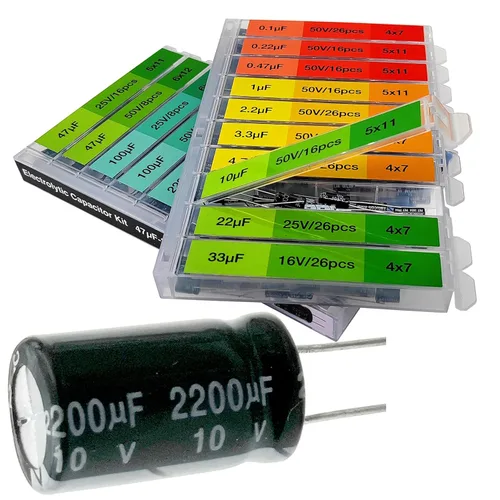 EEEEE 0.1uF-2200uF condensadores 20 valor 304pcs caja individual tapa electrolítico condensador surtido kit para industrial eléctrico y arduino