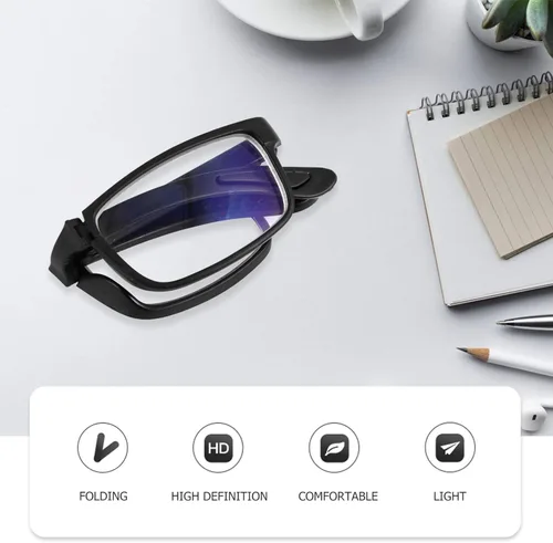 Miniatura 5 de EXCEART - 2.0 Gafas de miopía plegables, lentes de lectura negros para miopía, lentes de larga distancia con estuche portátil