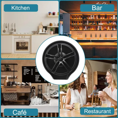 Miniatura 7 de Enjuagadora de vidrio para fregadero de cocina, enjuague de vidrio con rociador extraíble, grifo giratorio de alta presión de 360°, enjuague de Negro