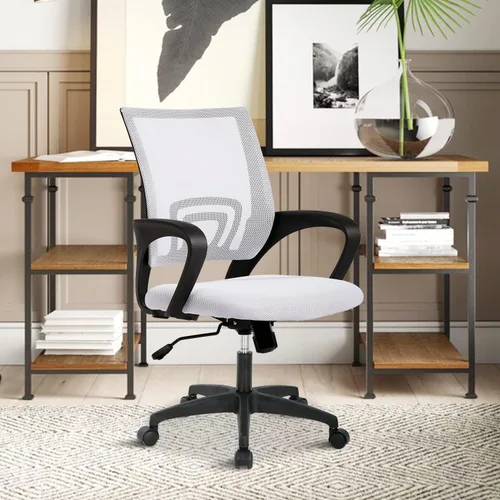 Miniatura 7 de Sillas de oficina, silla de escritorio, silla de computadora con soporte lumbar y reposabrazos, silla de trabajo ergonómica ajustable con respaldo