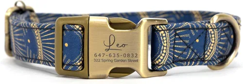 Miniatura 7 de Collar de perro personalizado con nombre y número de teléfono grabado, collar ajustable personalizado para cachorros, collar de algodón orgánico