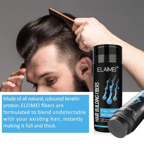Miniatura 8 de Polvo de la línea del cabello Fibra del cabello Fibra natural del cabello Aplicar a hombres mujeres Consigue cabello grueso Oculta la pérdida
