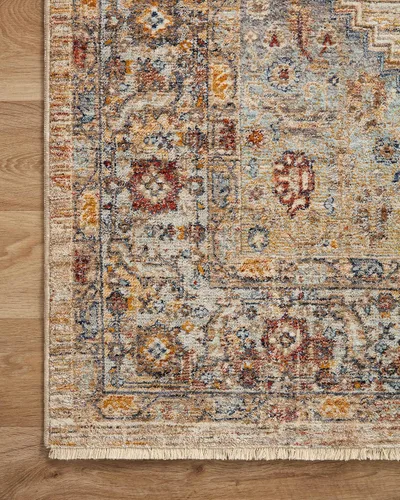 Miniatura 6 de Loloi II Sorrento Collection SOR-06 Multi/Sunset 7'-10" x 7'-10" - Alfombra decorativa redonda Multi / Atardecer