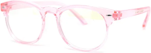SA106 Gafas de computadora con bloqueo de luz azul con borde redondo para niños Rosa claro
