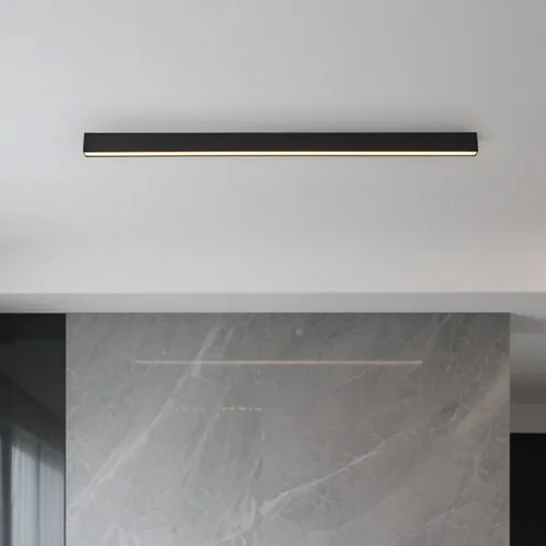 Miniatura 14 de Lámpara LED de techo negra, moderna y simple, instalación de superficie de techo de tira larga, adecuada para sala de estar, dormitorio, pasillo