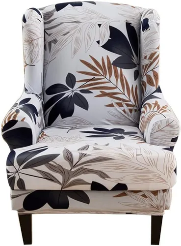 Miniatura 11 de Fundas para silla Wingback, 2 piezas, estilo americano, fundas elásticas para sillón de ala con parte inferior elástica, protector de muebles