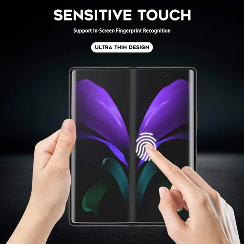 Miniatura 4 de Orzero (2 juegos) Compatible con Samsung Galaxy Z Fold 2 5G, 2 protectores de pantalla frontal de TPU y 2 protectores de pantalla interiores de alta