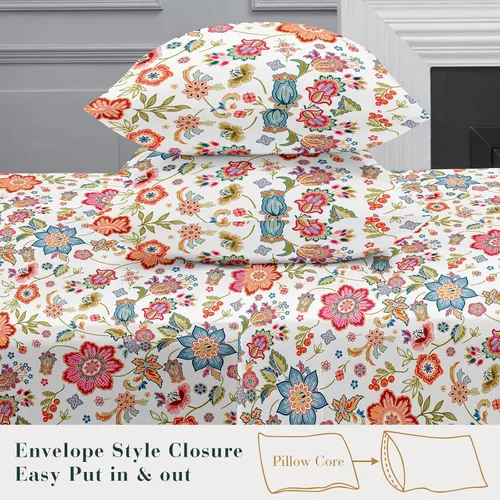 Miniatura 4 de YIYEA Sábanas Twin – Estampado floral – Sábanas de microfibra cepillada de lujo – Juego de sábanas Twin ligeras, transpirables y refrescantes – 04#