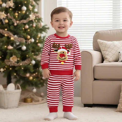 Miniatura 113 de Conjunto de camisa larga y divertida para bebé niño y niña, ropa de primera Navidad, 6, 12, 18, 24 meses, 2T
