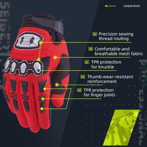 Miniatura 3 de Seibertron - Guantes unisex para bicicleta BMX MX ATV MTB, guantes para bicicleta de montaña, ciclismo, todoterreno/Dirt Bike, guantes de carretera