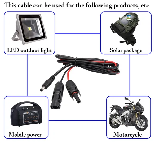 Miniatura 7 de Adaptador solar macho y hembra a DC 0.217 in x 0.083 in Cable de extensión de energía solar macho para panel solar y conector de generador portátil