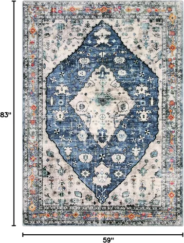 Miniatura 214 de Lahome Alfombra Bohemia Tribal Lavable de 3 x 5, Alfombras Antideslizantes para Entrada, Dormitorio, Sala de Estar, Vintage, Ultra Suave, No