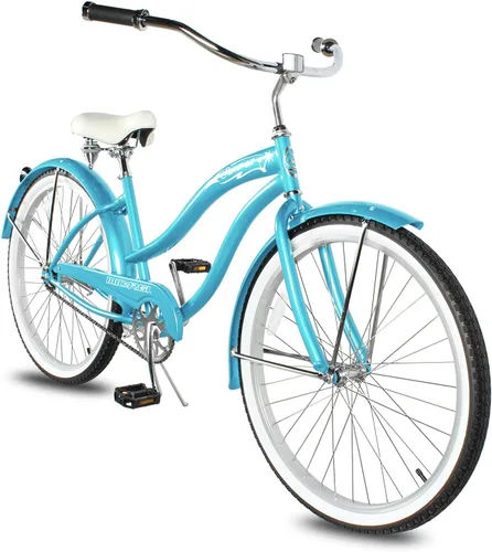 Miniatura 2 de MICARGI Bicicleta híbrida para adultos de 24/26 pulgadas, bicicleta híbrida de 1/7 velocidades para mujeres, hombres, personas mayores, bicicleta