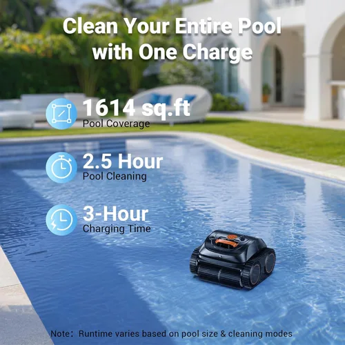 Miniatura 8 de (Actualización 2026) WINNY POOL CLEANER C1 para piscina enterrada y sobre el suelo, limpieza 4 en 1 de pared y línea de flotación de hasta 1,614