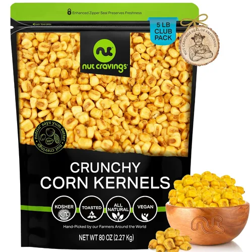 Miniatura 12 de NUT CRAVINGS - Granos de maíz crujientes tostados - Sabor a barbacoa asado y salado (8 oz - 1 paquete) empacado fresco en bolsa resellable