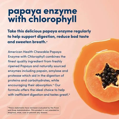 Miniatura 4 de Tabletas de enzima de papaya con clorofila masticables de la marca American Health, 043596, 1, 1