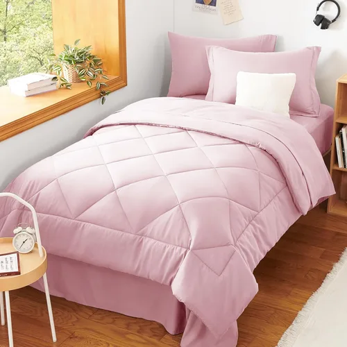 Miniatura 303 de CozyLux Juego de edredón tamaño King, color naranja quemado, toda la ropa de cama en una sola bolsa, 7 piezas: edredón, fundas de almohada