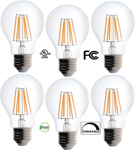 Miniatura 6 de Bioluz LED Bombillas A19 de 40 vatios que utilizan bombillas Edison de 5 W regulables estilo filamento Edison, 2700 K cálidas FCC UL RoHS Título 20