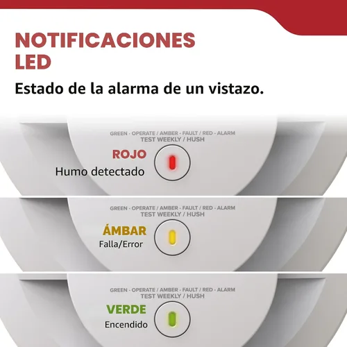 Miniatura 8 de Kidde Detector de humo, luces LED de estado alimentadas por pilas AA, alarma de 85 dB, 5 pulgadas, 20SDR, 1 paquete